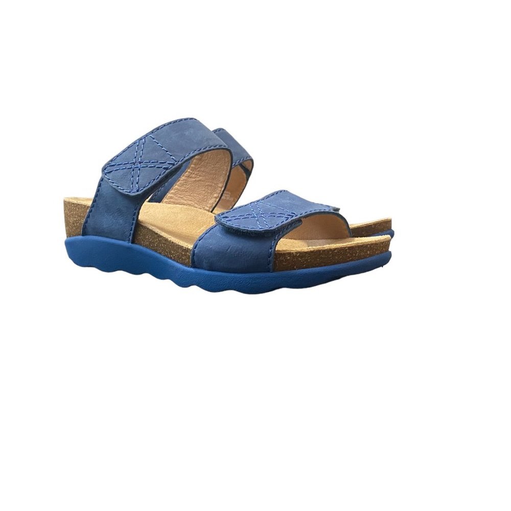 Dansko New Women's Maddy Wedge Sandal Nubuck Blue size 38